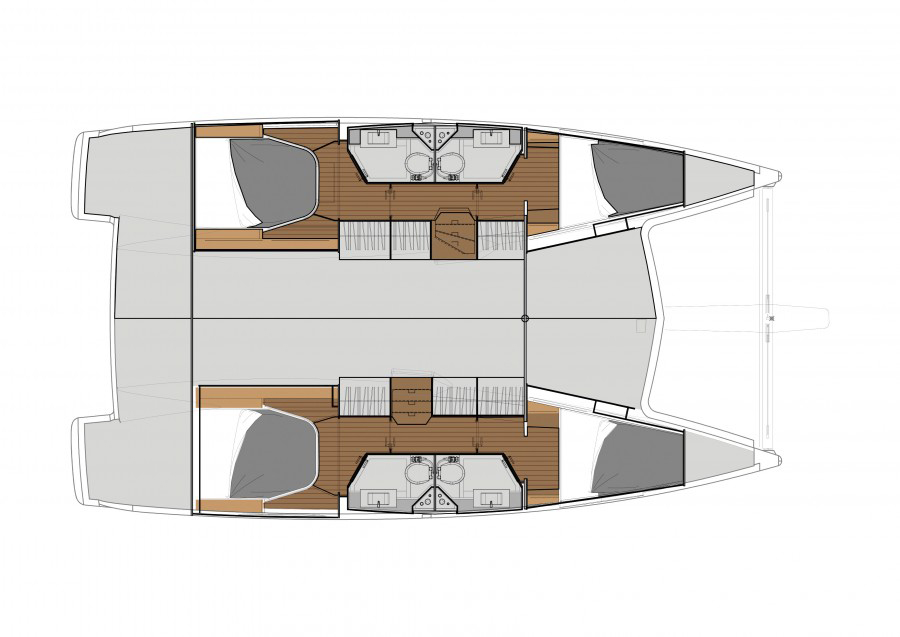 Fountaine Pajot Lucia 40 Riss Kabinenplan