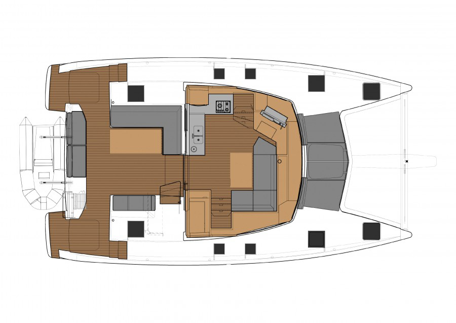 Fountaine Pajot Lucia 40 Riss Hauptdeck