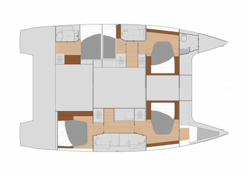 Fountaine Pajot Saona 47 Grundriss Kabinenplan